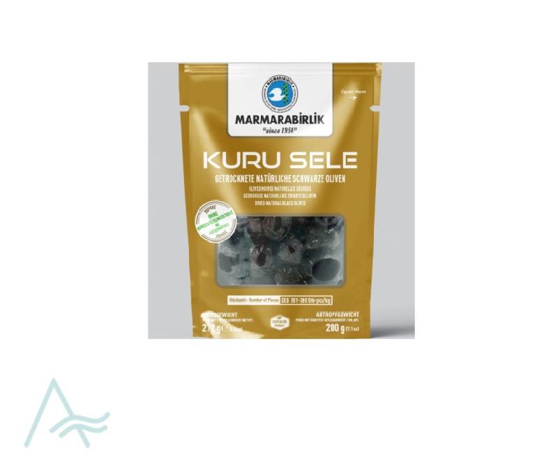 Marmarabirlik Kuru Sele Black Olives 2XS (Doy Pack) (321-350) (200gr)